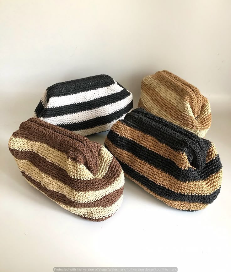 Crochet Recycled Yarn Dumpling Clutch Bag image