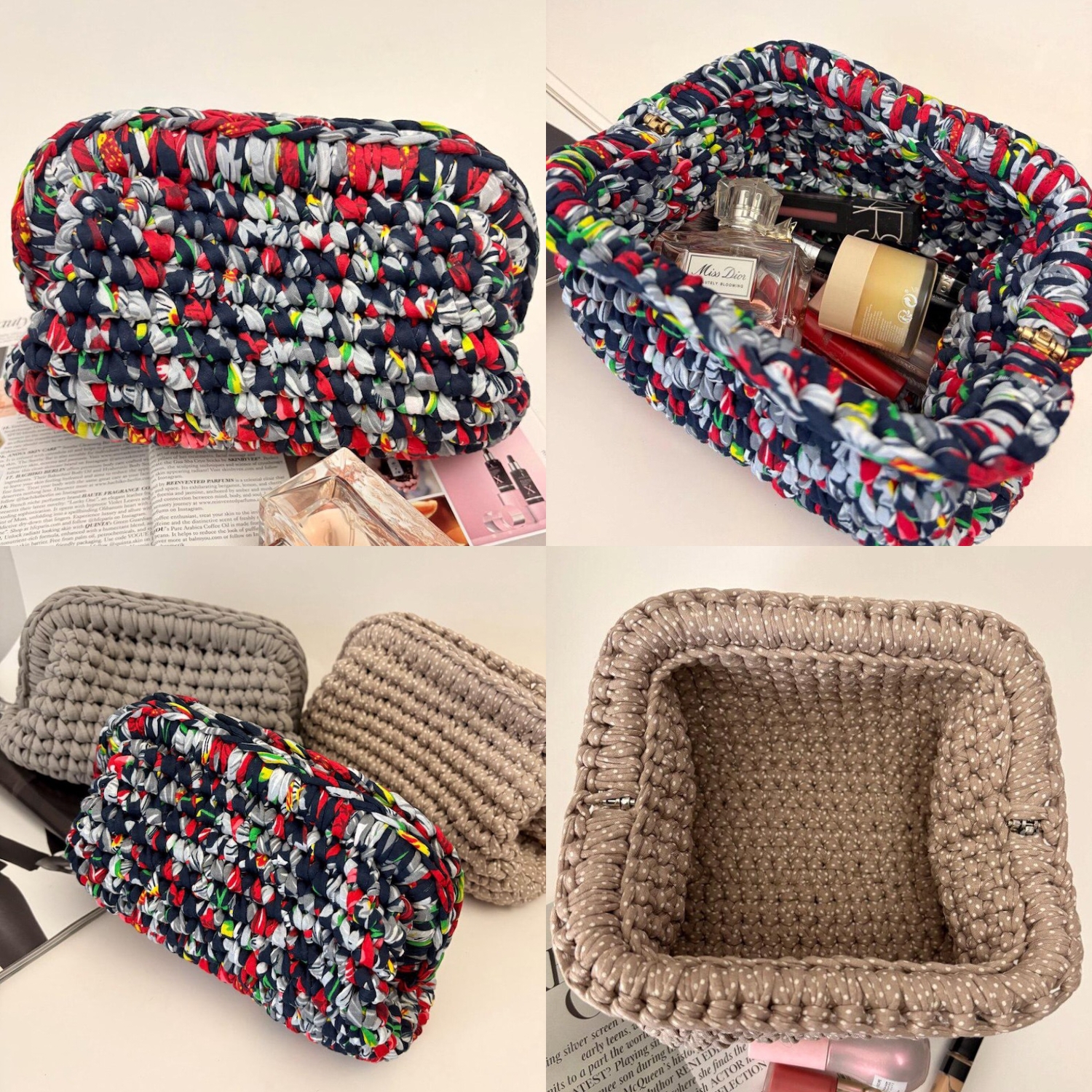 Crochet Printed T-Shirt Yarn Dumpling Clutch Bag image