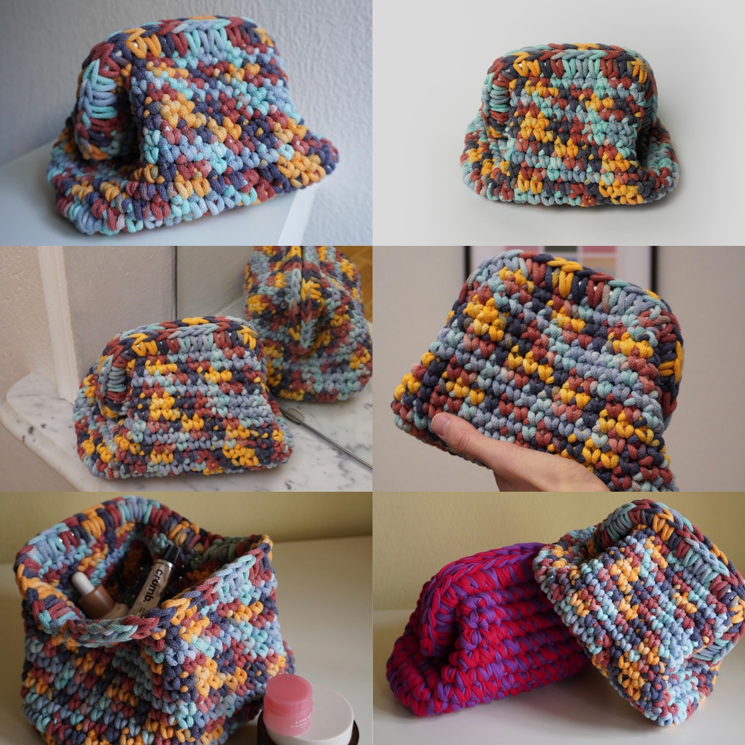 Crochet Dumpling Clutch Bag image