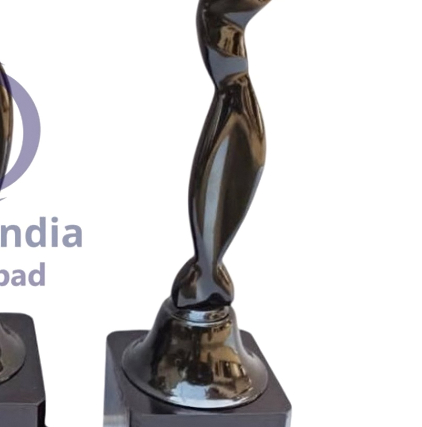 Modern Black Metal Award Trophy, Designer Recognition Sculpture, Empire India Moradabad image