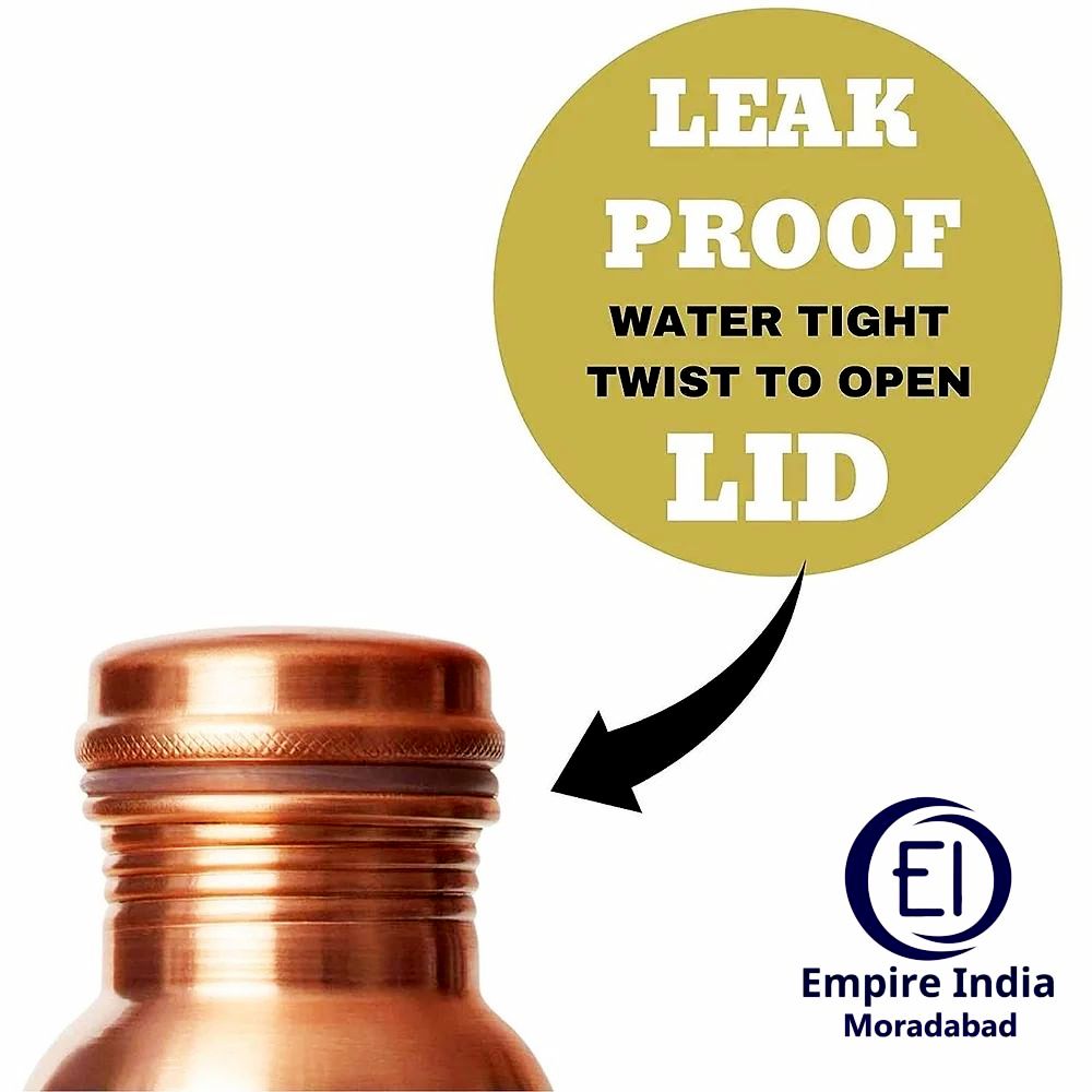 Plain Matte Finish Copper Water Bottle, Pure Ayurvedic Drinkware, Empire India Moradabad image