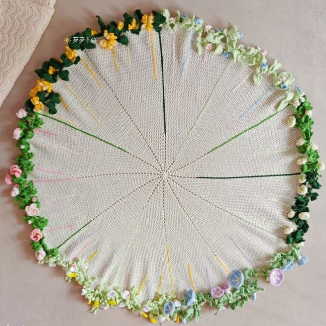 Crochet Woollen Wild Flower Bouquet Blanket  image