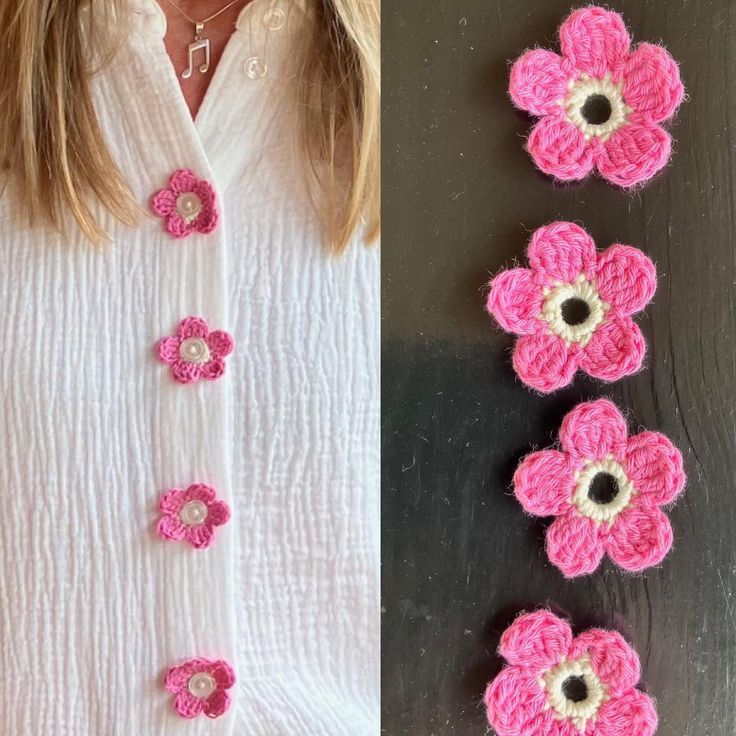 Crochet Flower Button Accessory (Pack of 7 Pieces) image