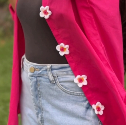 Crochet Flower Button Accessory (Pack of 7 Pieces) image