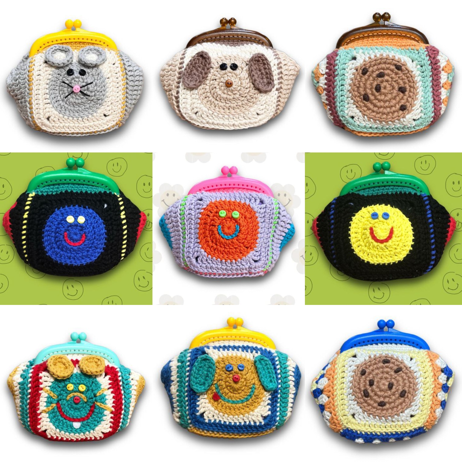 Crochet Woollen Mini Coin/Trinket Clutch Pouch image