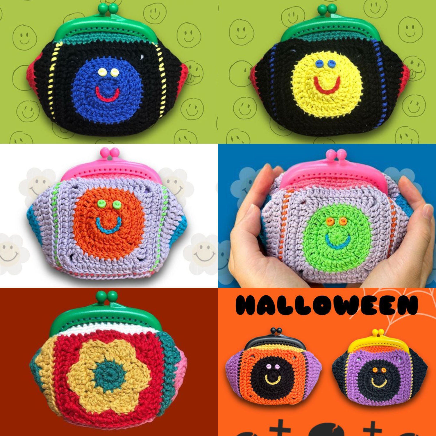 Crochet Woollen Mini Coin/Trinket Clutch Pouch image