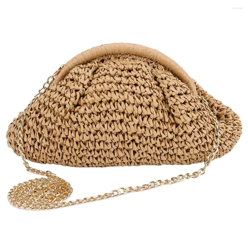 Crochet Raffia Cloud Clutch Bag image