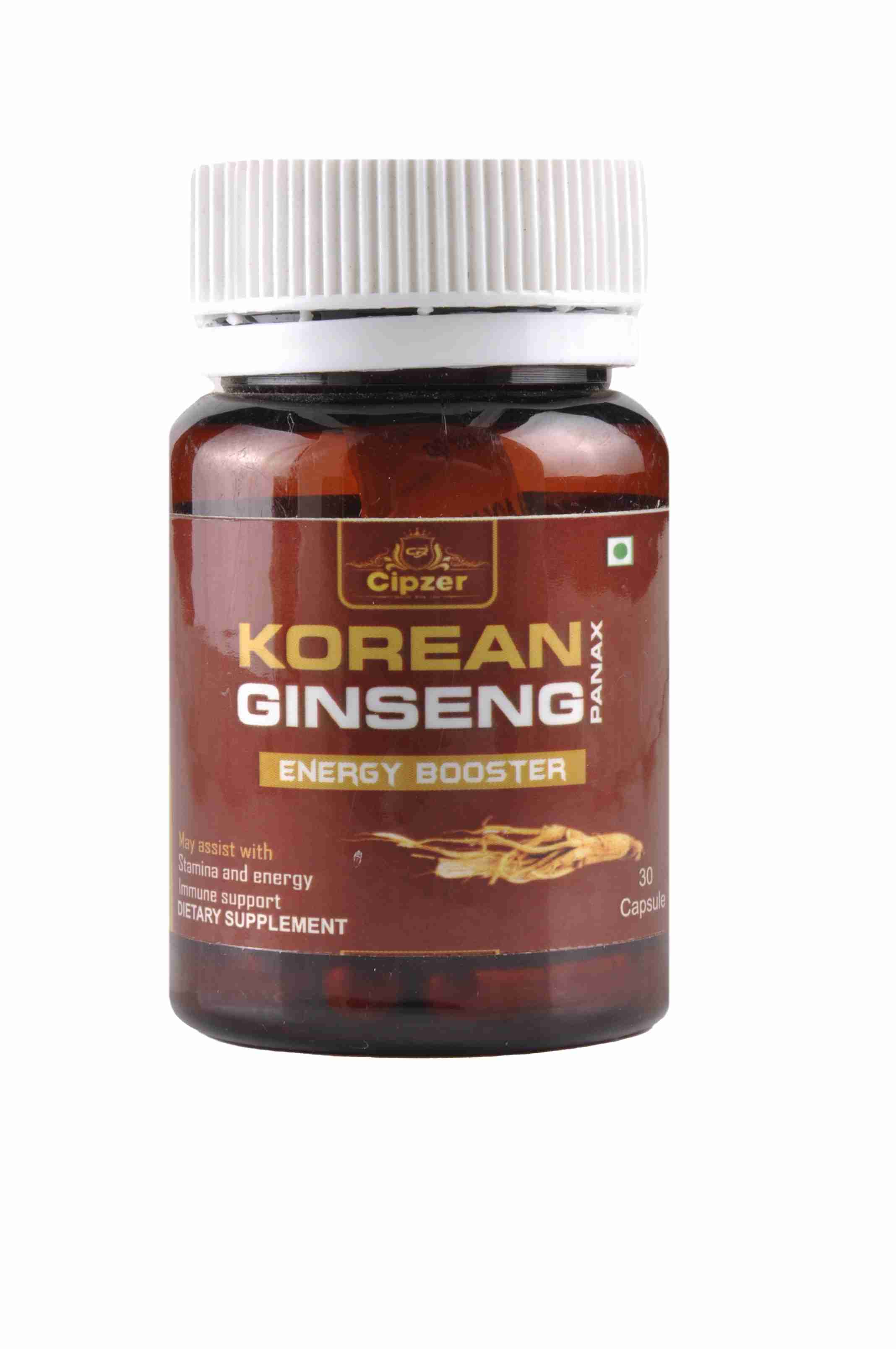 Cipzer Korean Ginseng Capsule|Beneficial in building and strengthening bone|Boosts immunity system(Pack of 1)-60 Capsules