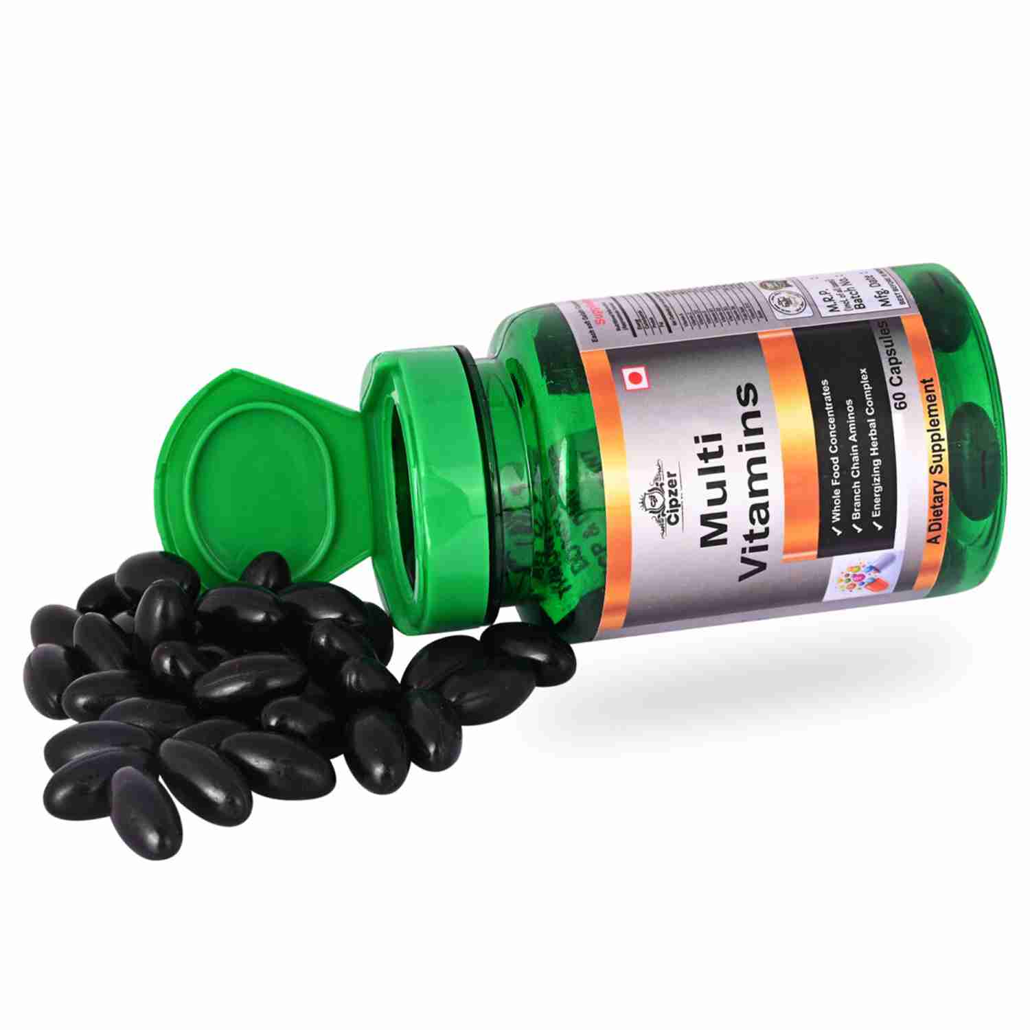 Cipzer Multivitamin Capsule|Provides necessary vitamins and nutrition to the body|Improves the body&rsquo;s energy and stamina(Pack of 1)-60 capsules image