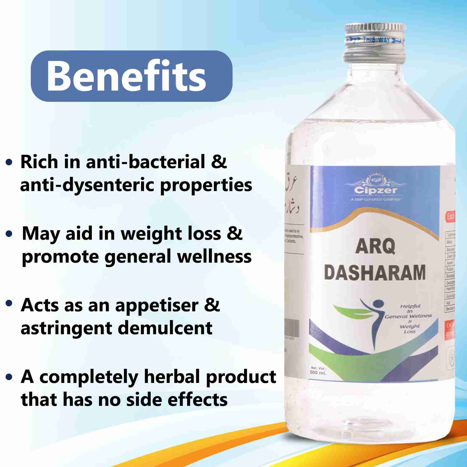 Cipzer Arq Dasharam|Helpful In General Wellness And Weight Loss (Pack of 1)-500 ml