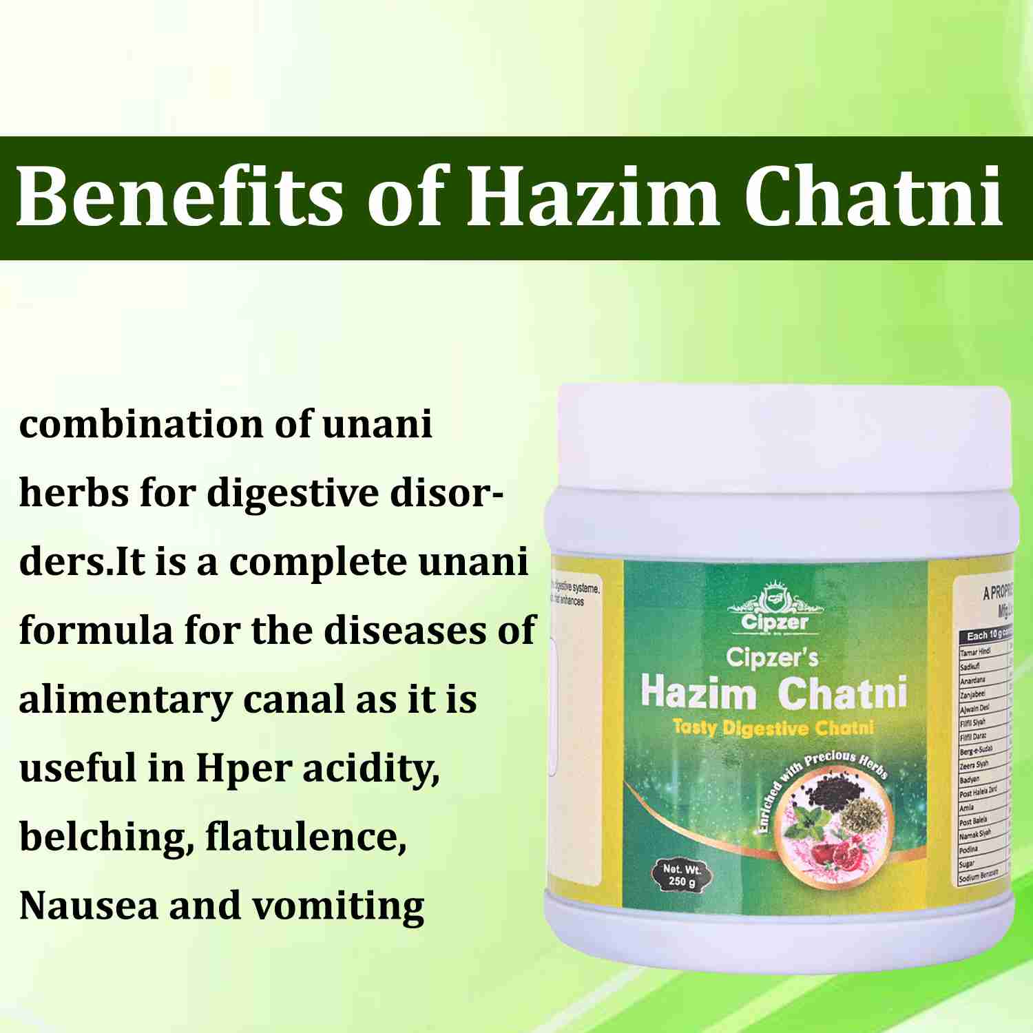 Cipzer Hazim Chatni | Cipzer’s hazim chatni is a tasty, digestive chatni that enhances the digestive system(Pack of 1)-250gm