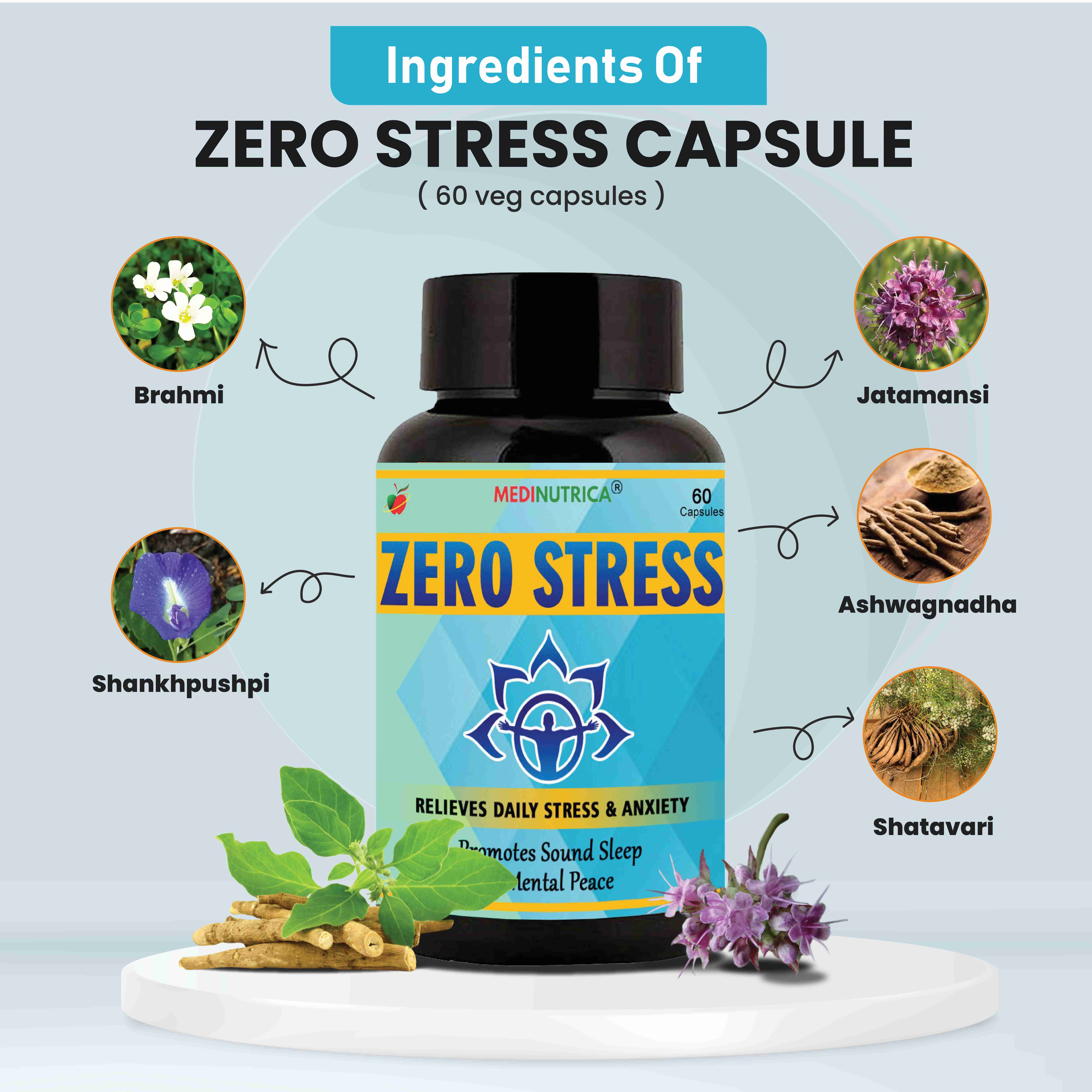 Zero Stress 60 Anti Stress Medicine & Capsules image