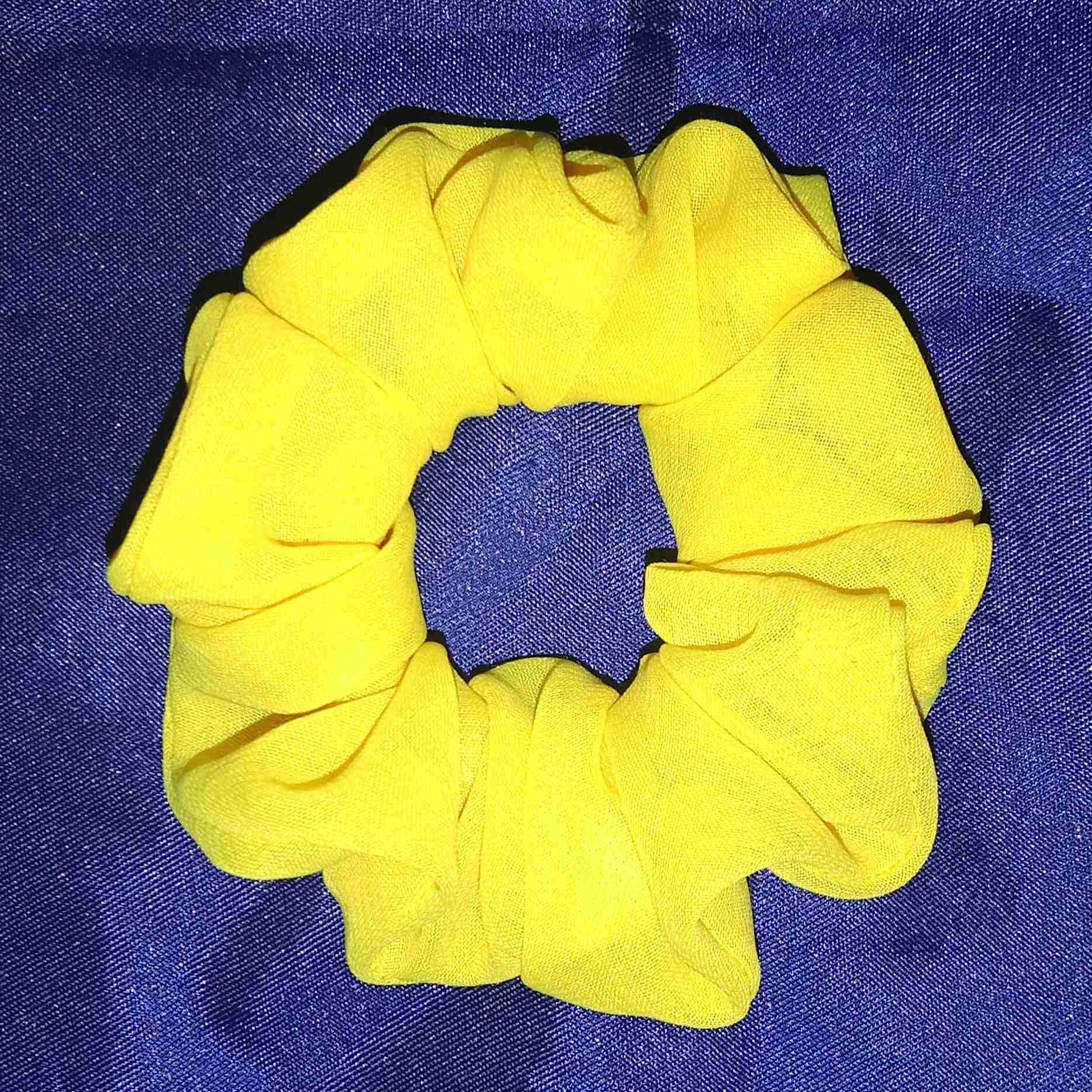 Yellow Georgette Fabric Scrunchie