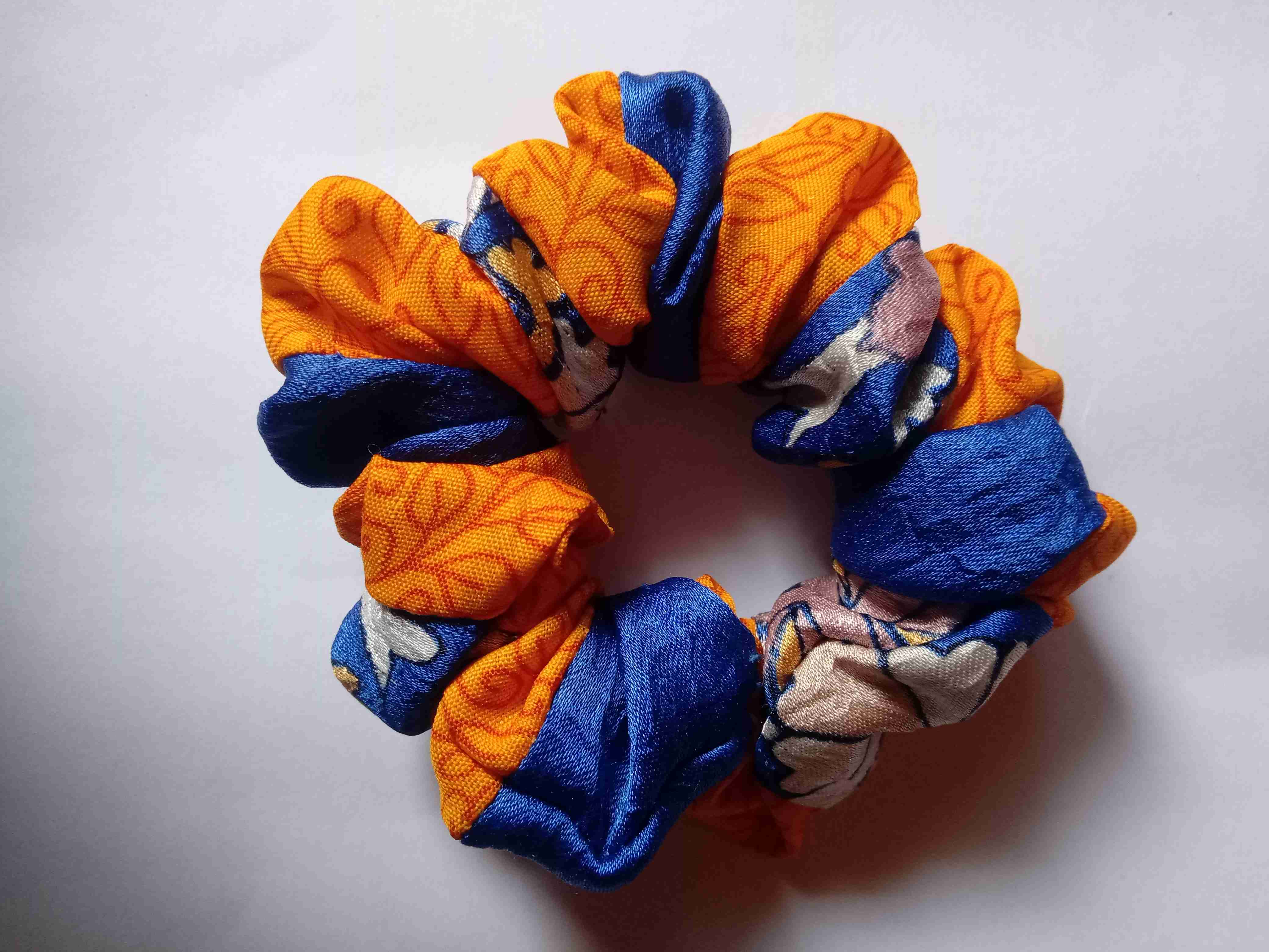 Multicolored (Orange/Blue) Scrunchie