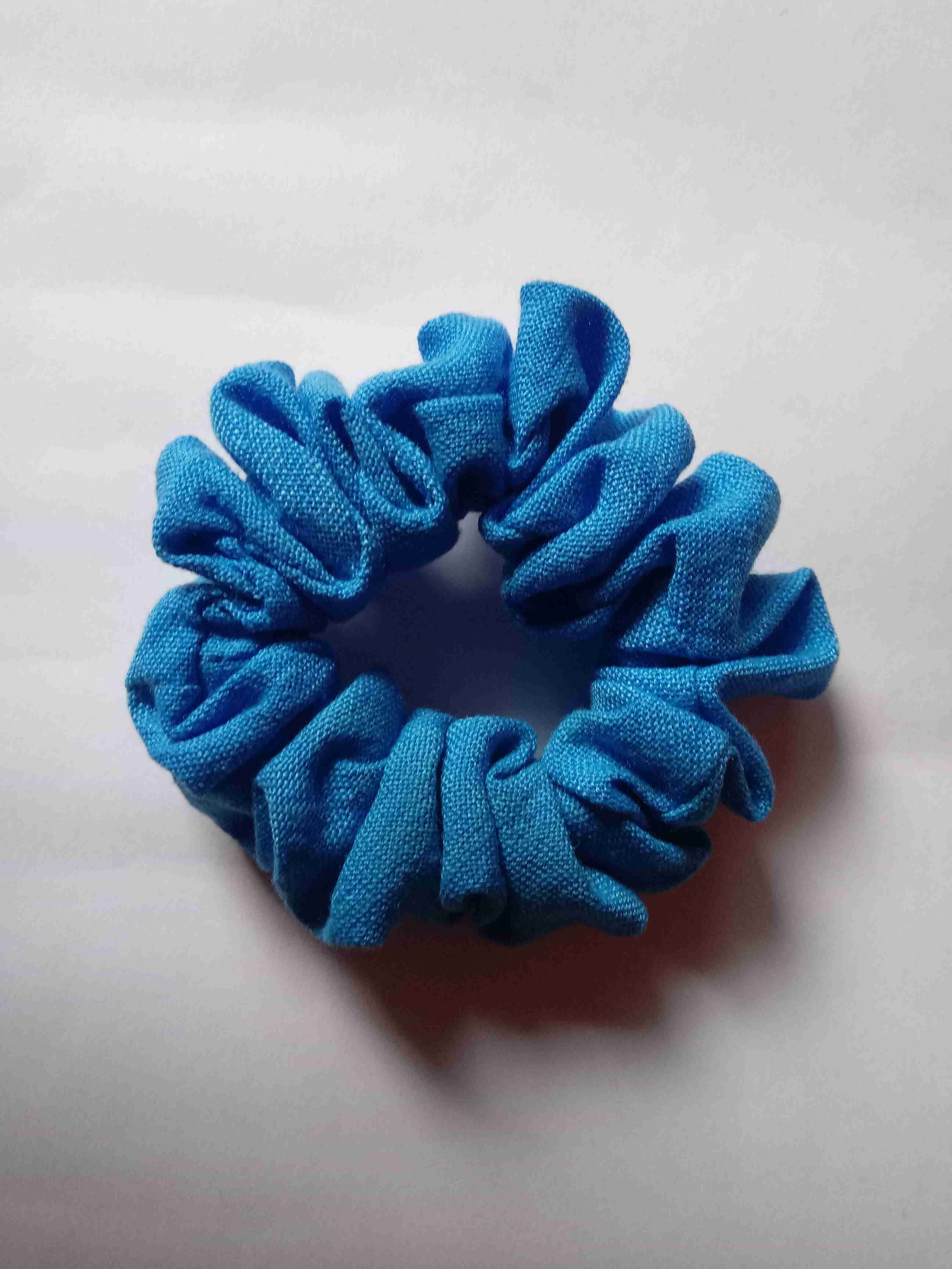 Cotton Sky Blue Fabric Scrunchie