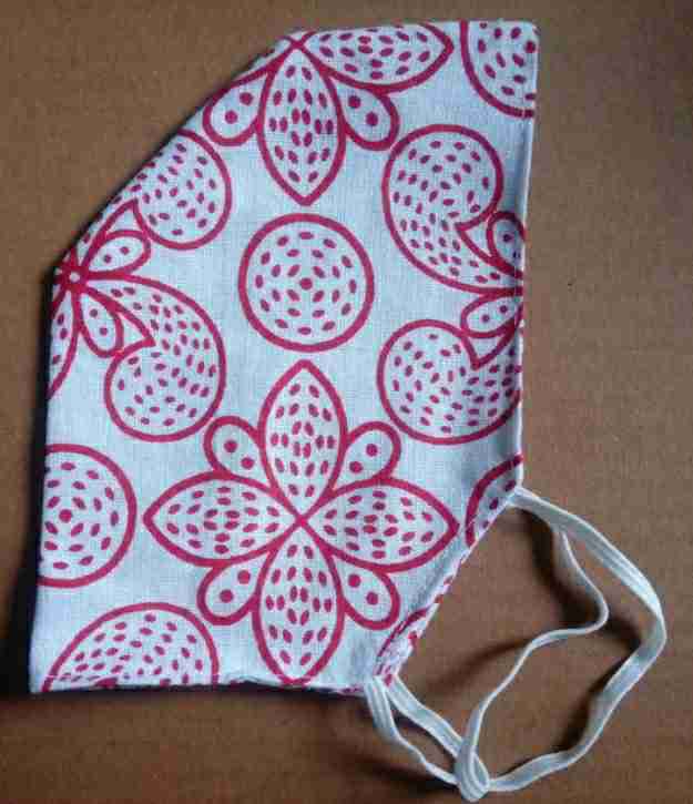Red Block Printed Cotton Face Mask