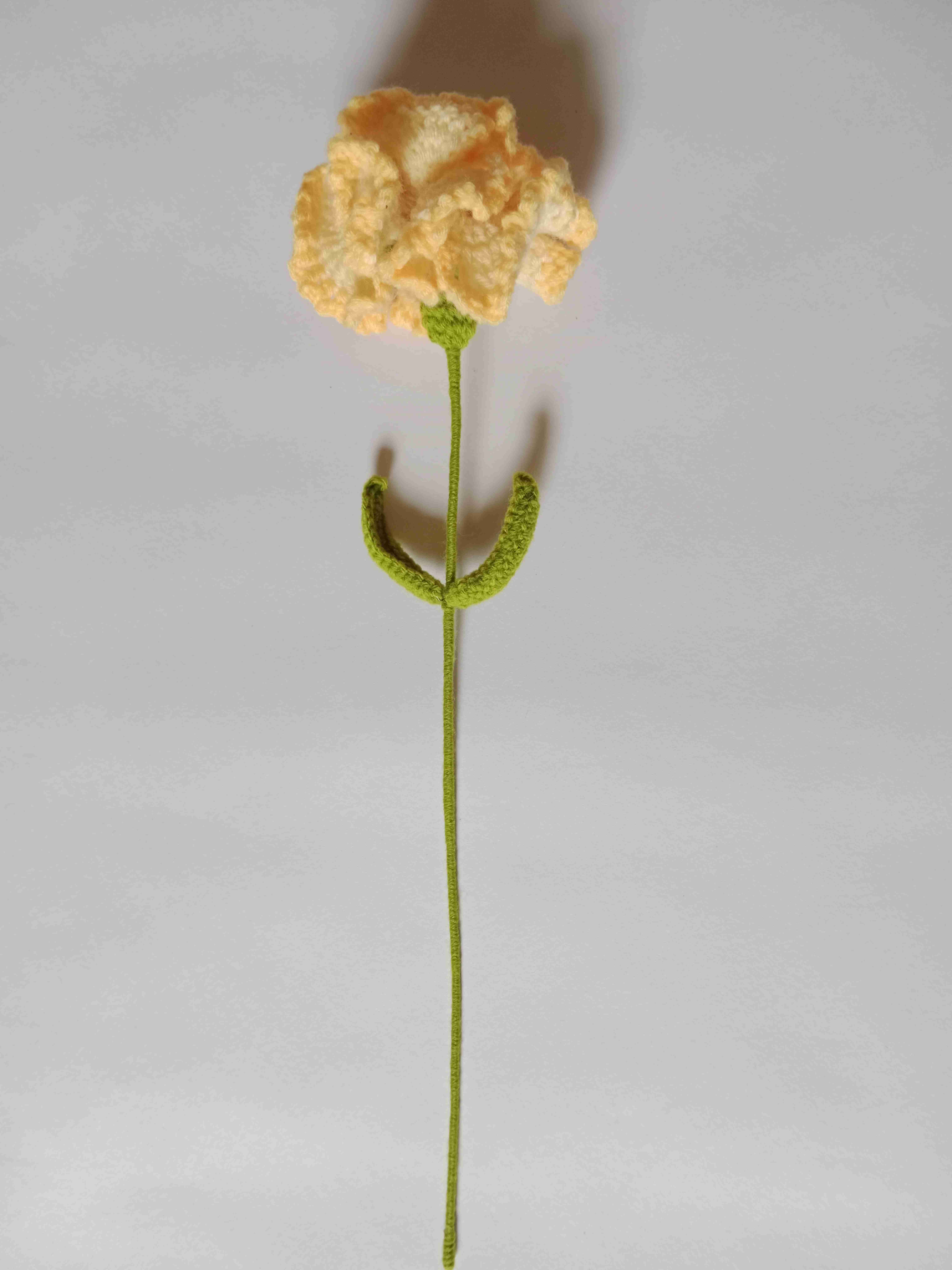 Crochet Woollen (Pale Yellow/Beigish Dull Yellow) Carnation Flower