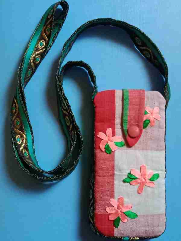 Santhali Style Embroidered Mobile Sling Bag