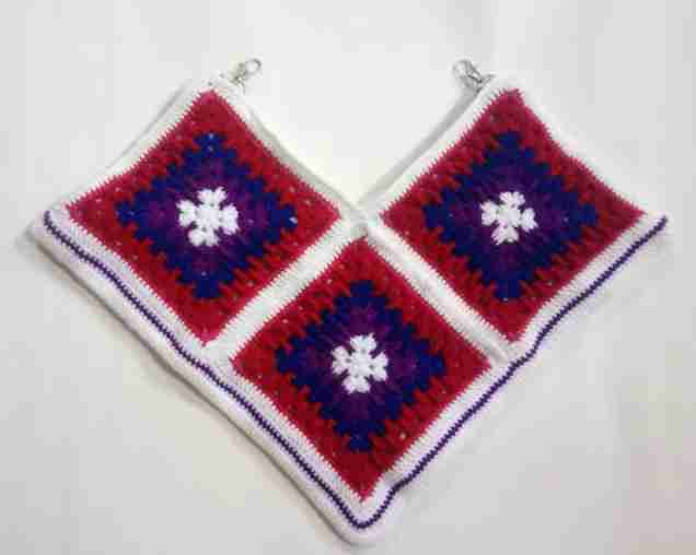 Crochet Woollen Granny Square Sling Bag image