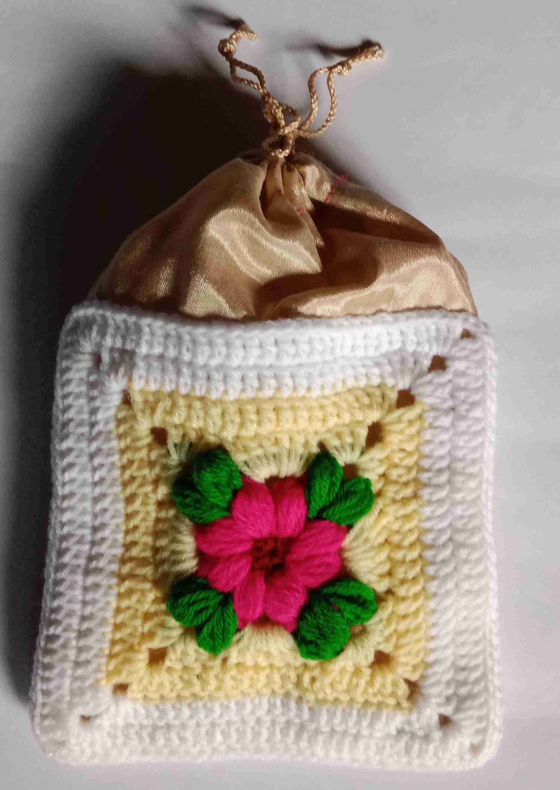 Crochet Woollen Potli Pouch image