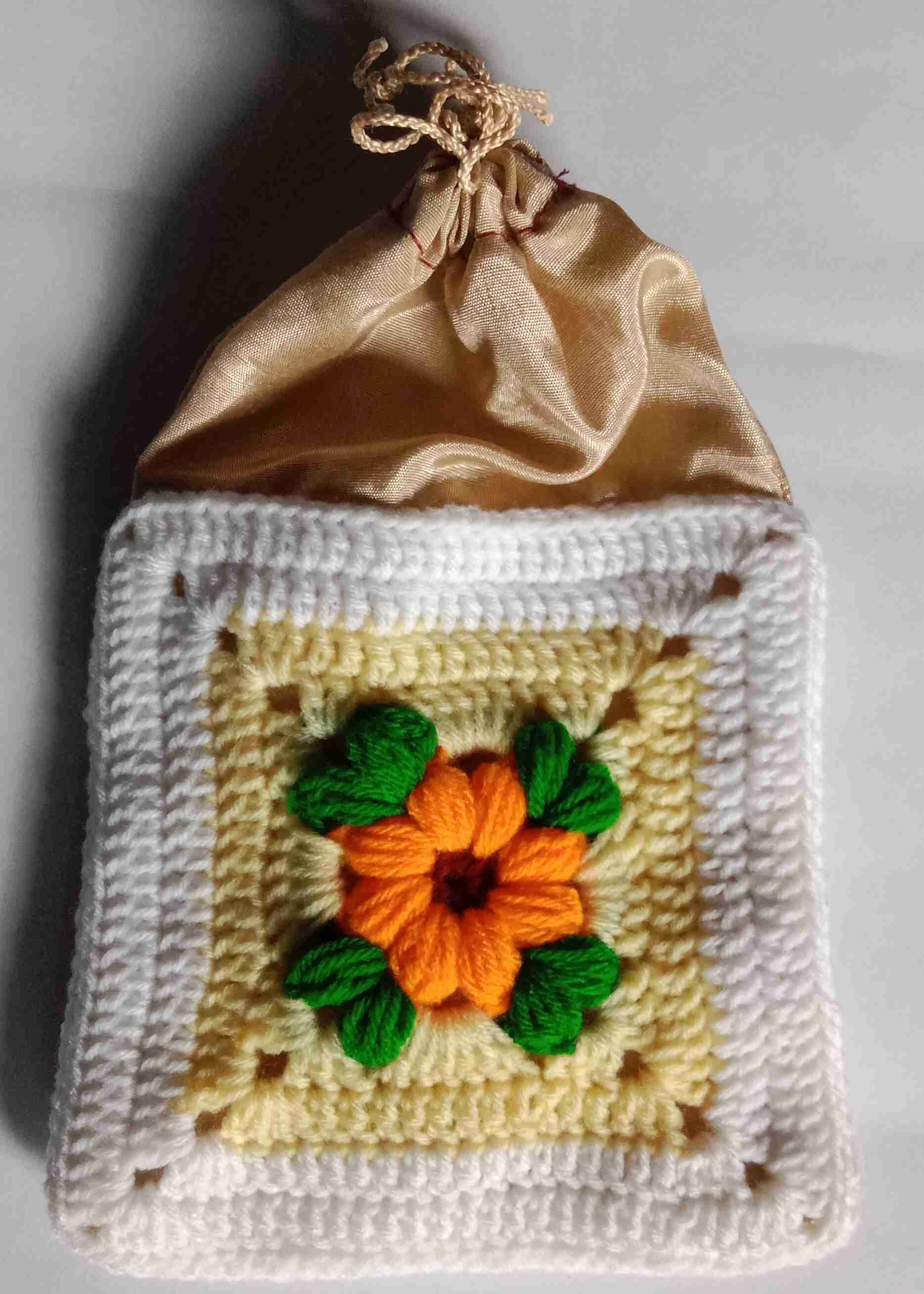 Crochet Woollen Potli Pouch image