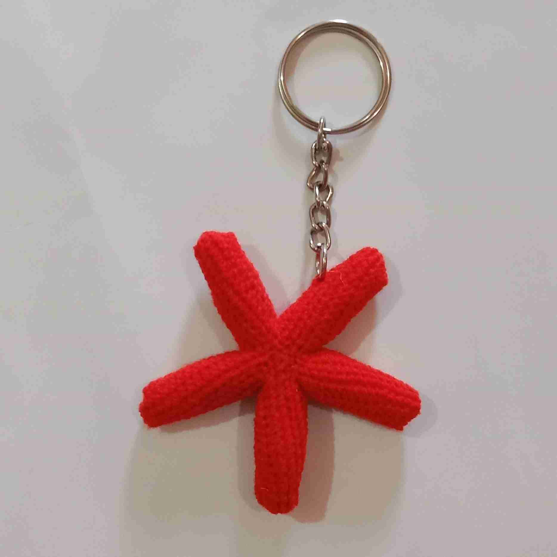 Crochet Woollen Starfish Keychain 
