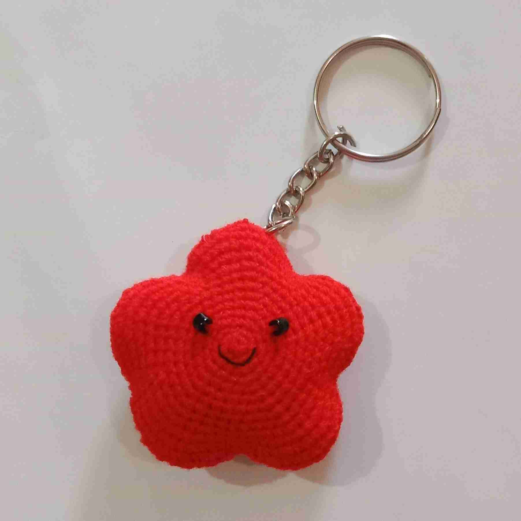 Crochet Woollen Star Keychain