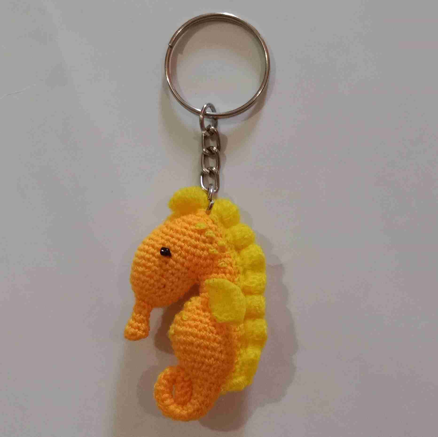 Crochet Woollen Seahorse Keychain