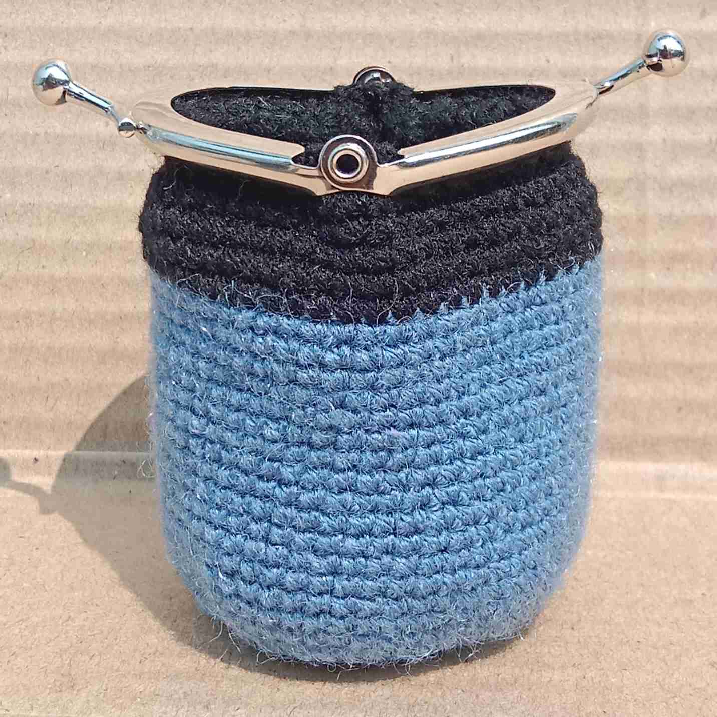 Crochet Woollen Clutch Pouch With Keychain  image