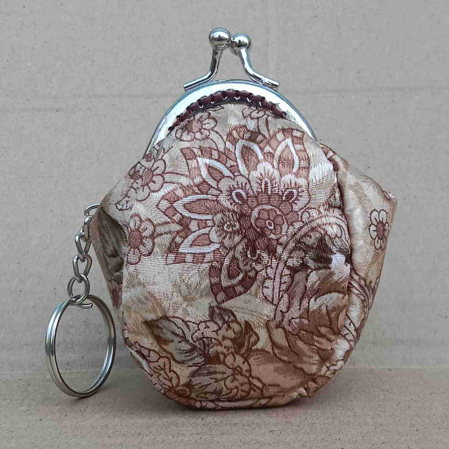 Handmade Fabric Coin Clutch With Keychain