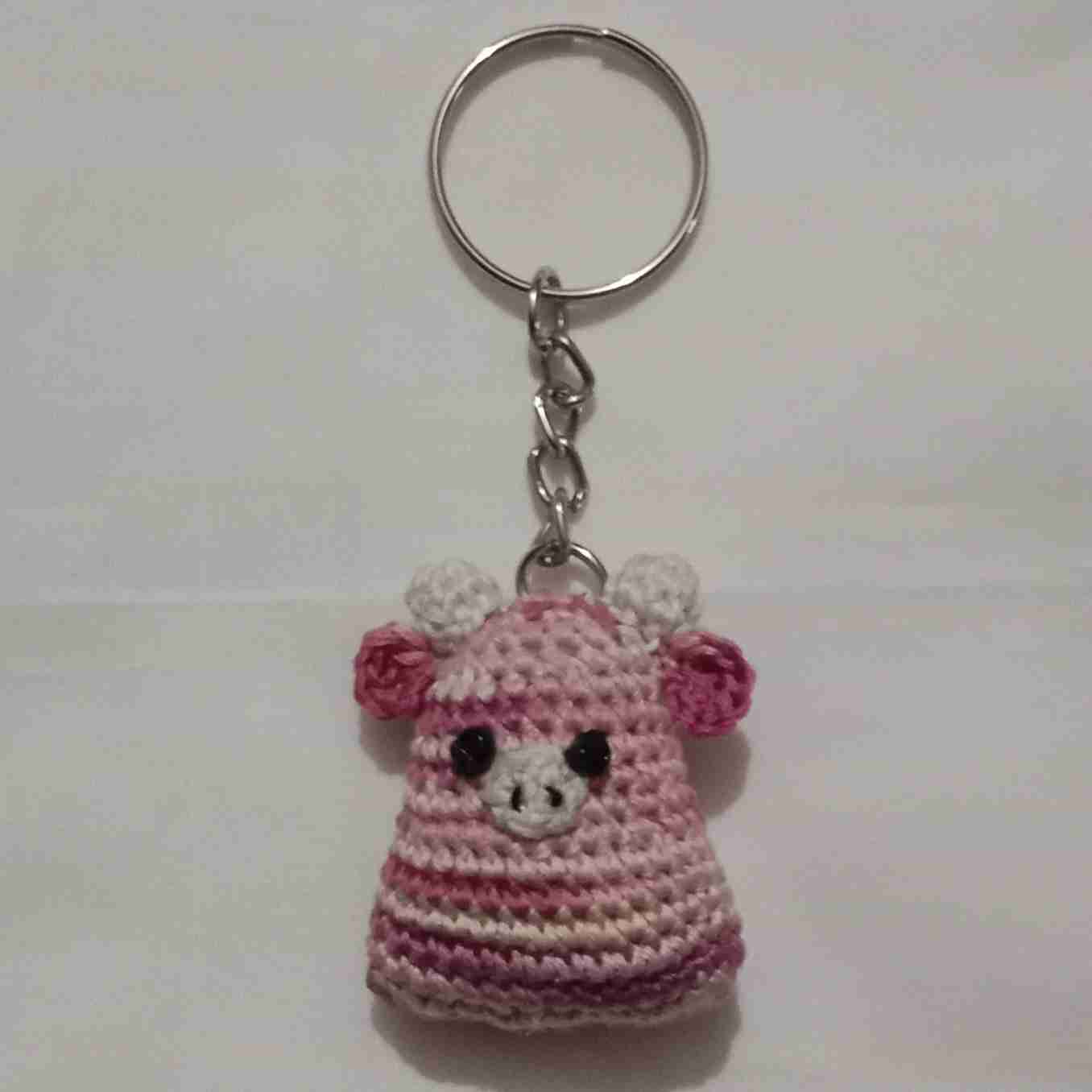 Crochet Cow Keychain