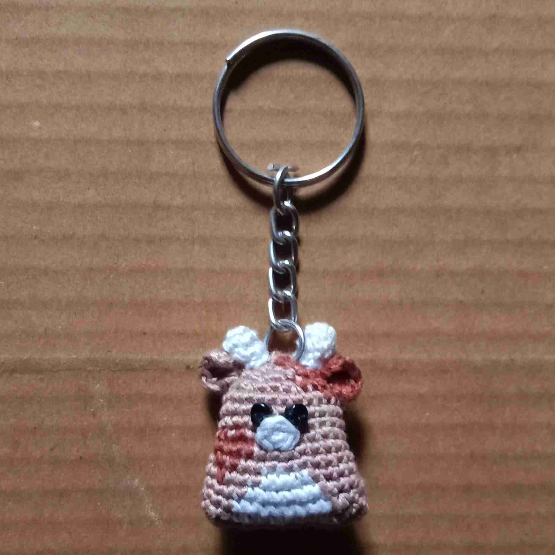 Crochet Mini Cow Keychain