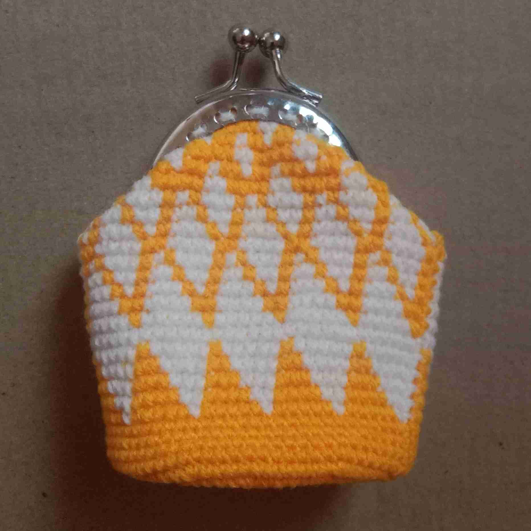 Crochet Woollen Clutch Pouch with Keychain