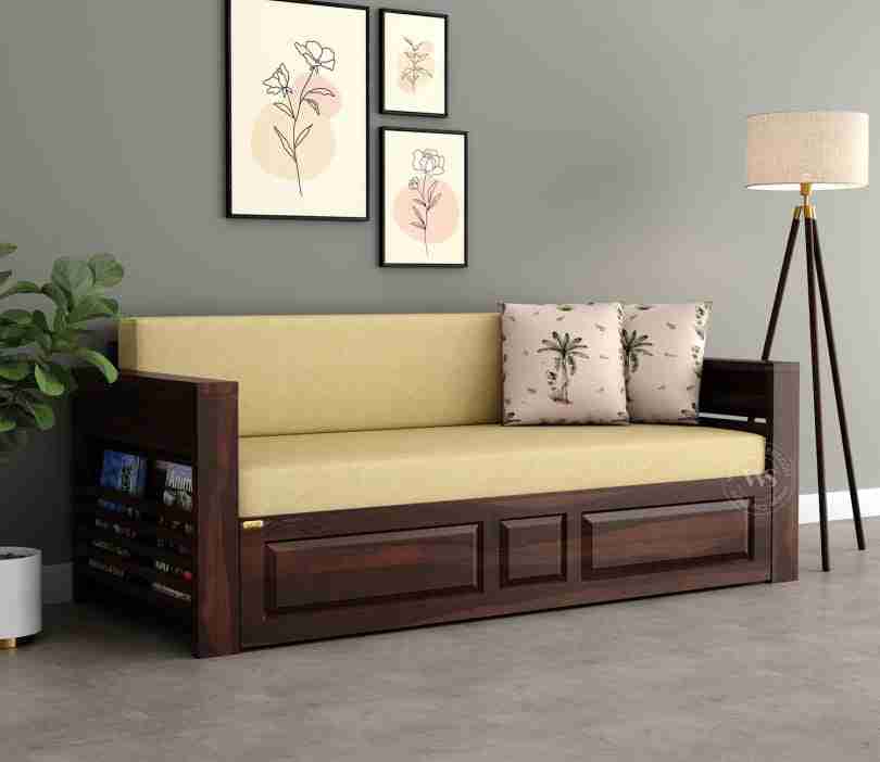 Feltro Sheesham Wood Sofa Bed With Storage image
