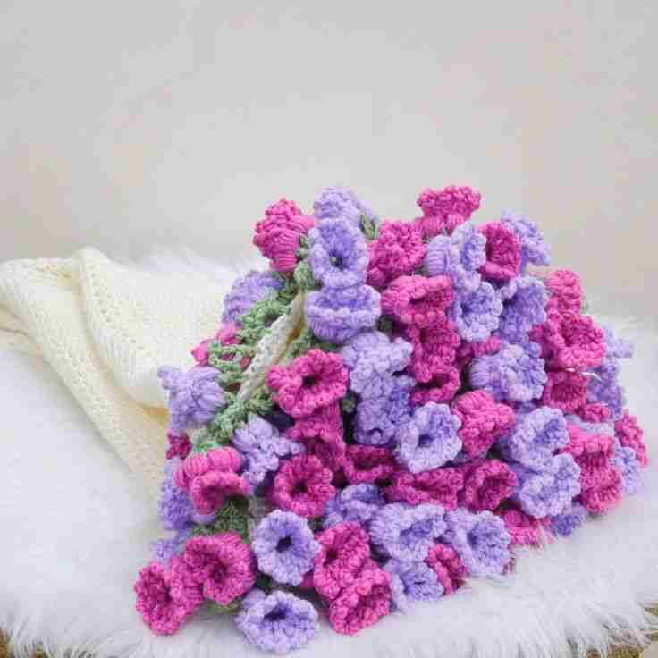 Handmade To Order Crochet Lily Of The Valley Bouquet Blanket