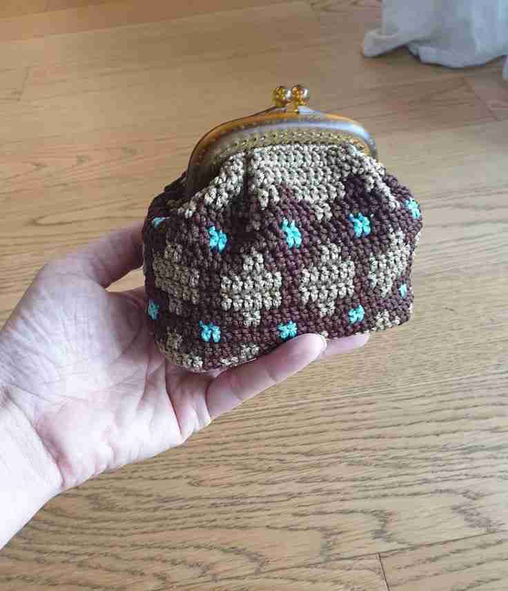 Handmade To Order Crochet Woollen Tapestry Clutch Pouch