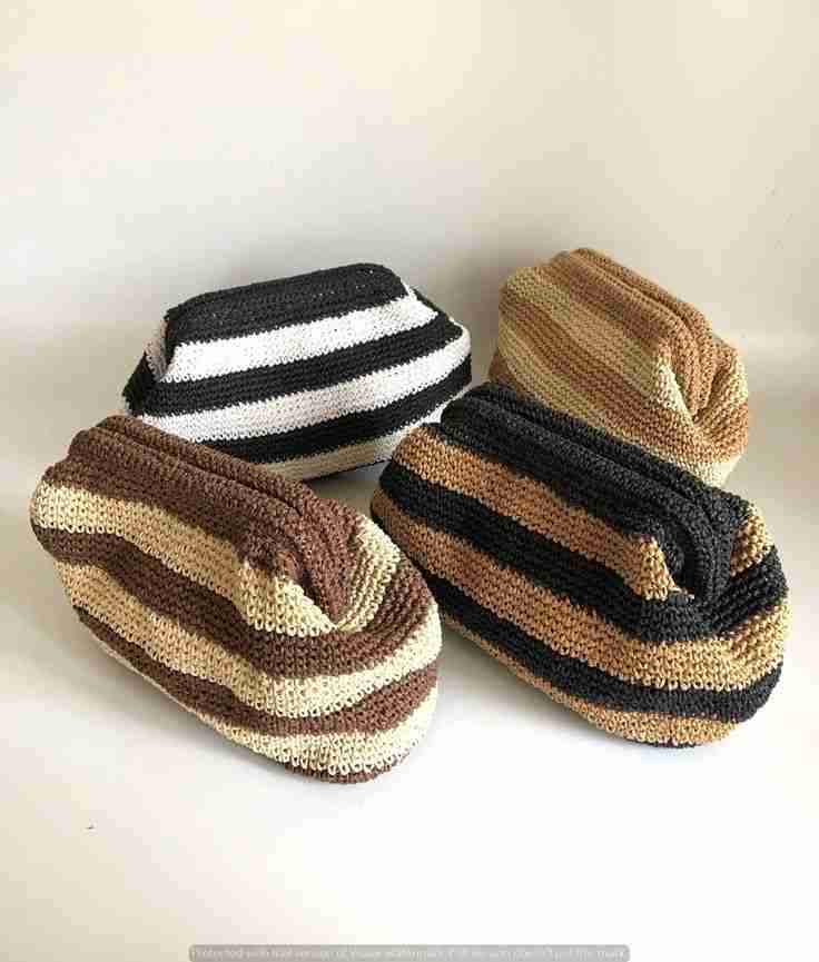 Crochet Recycled Yarn Dumpling Clutch Bag