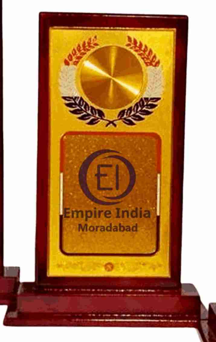 Rectangular Wood MDF Trophy Set with Laurel Motif, Customizable Award Plaque, Empire India Moradabad image