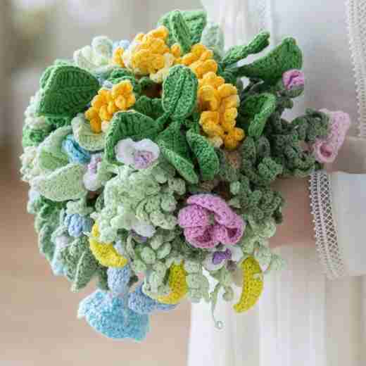 Crochet Woollen Wild Flower Bouquet Blanket  image