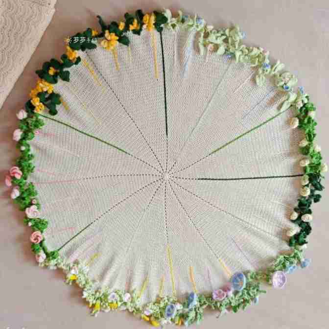 Crochet Woollen Wild Flower Bouquet Blanket  image
