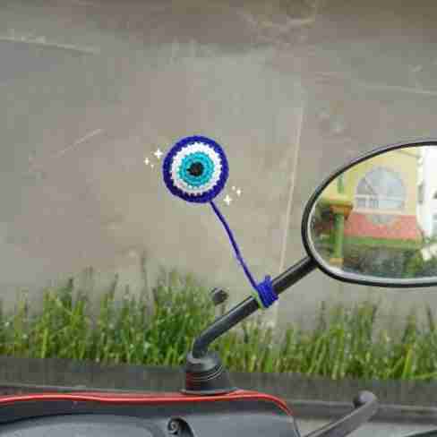 Crochet Woollen Evil Eye Scooty Charm