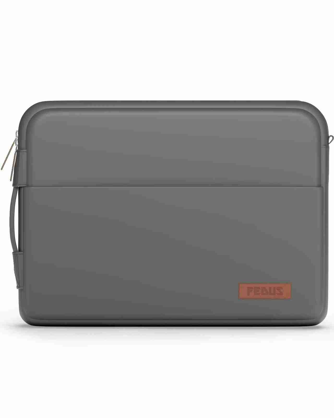 FEDUS ORO Premium Vegan Leather Laptop Sleeve Bag Case, Shockproof Office Laptop Cover Pouch Carrying Bag with Accessory Pocket & Handle for MacBook, HP, Dell, Lenovo, Asus for Men & Women image